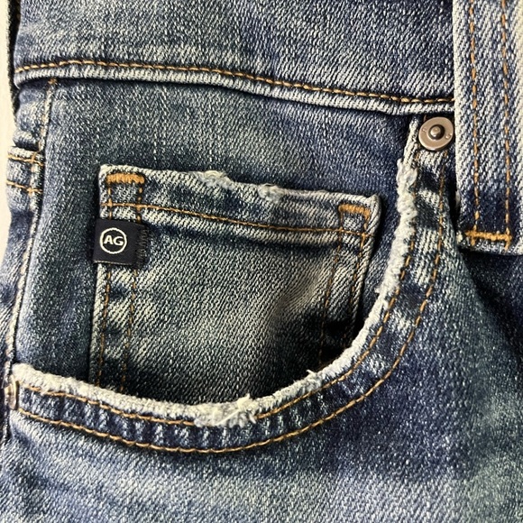 AG Mari Crop Slim Straight Jeans Size 32 High Rise Stretch Denim Faded Wash - Picture 9 of 11